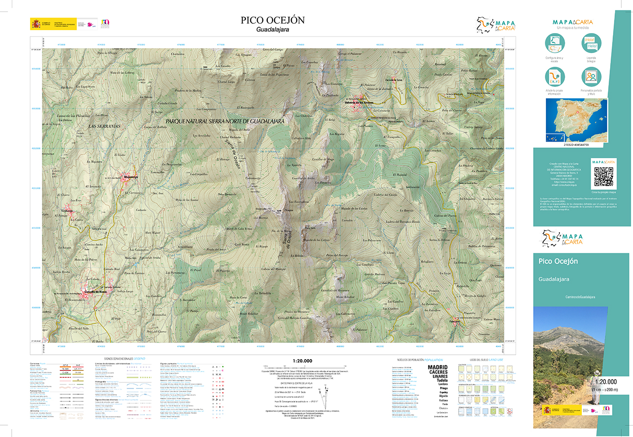Mapa del Pico Ocejón elaborado por nosotros para la información. Haz clik para agrandar